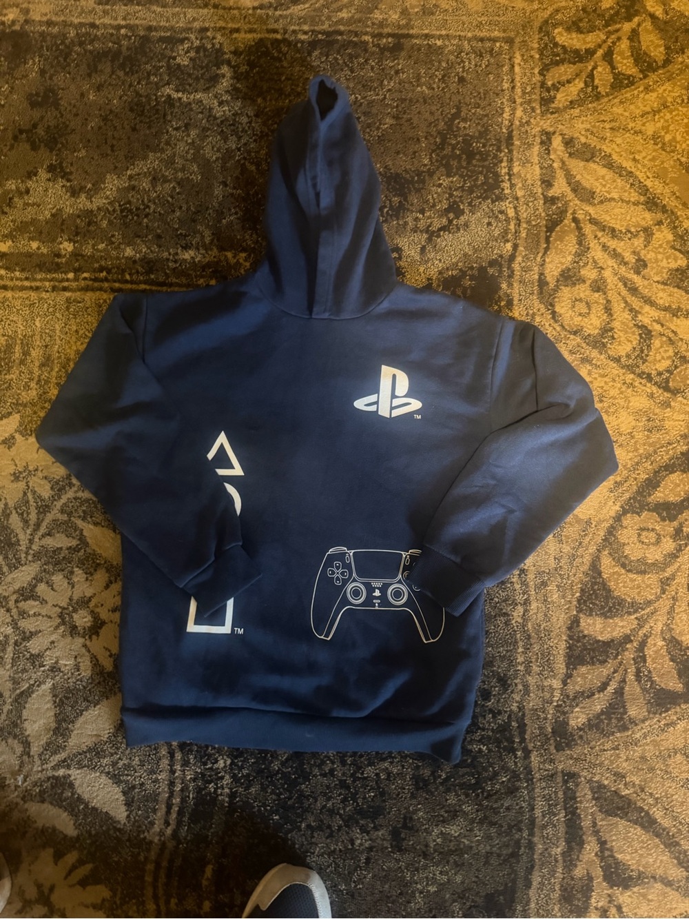 Sony Navy Blue PlayStation Hoodie with Controller Graphics